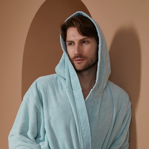 روب مودرن بقبعة - تركواز