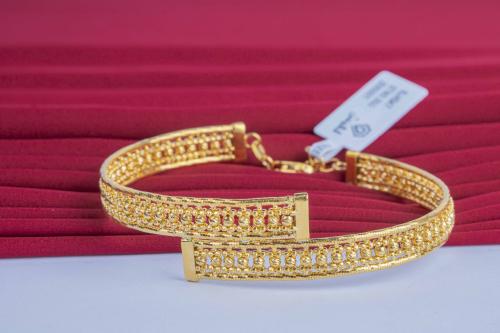 اسوارة ذهب بنجل تصميم بحريني عيار 21 الوزن 13.09 ج...