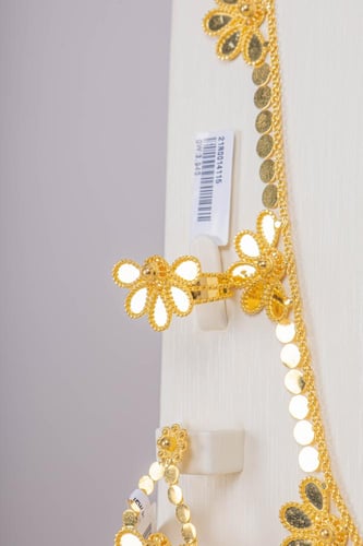 طقم سيتمي مع الخناقي ذهب تصميم بحريني عيار 21 الوز...