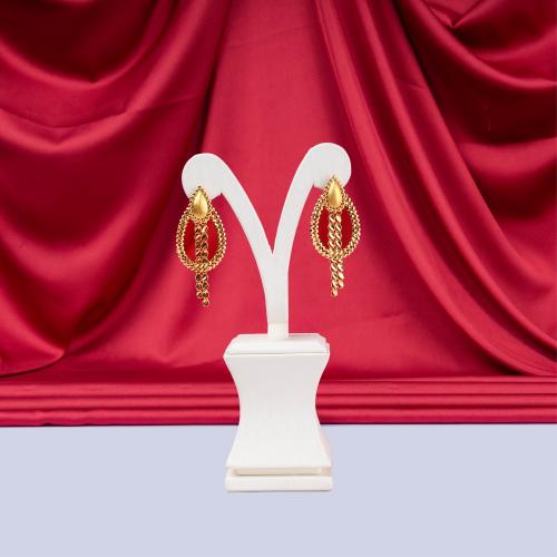 حلق ذهب تصميم بحريني عيار 21 الوزن 7.82 جم