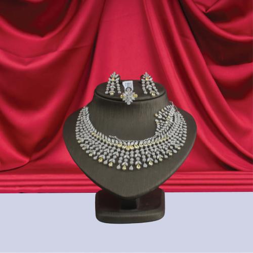 طقم ذهب ابيض عيار 18 الوزن 43.66 جم