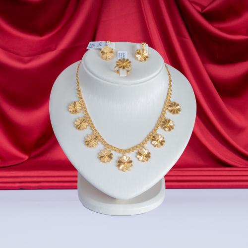 طقم خناقي ذهب عيار 21 تصميم بحريني الوزن 27 جم