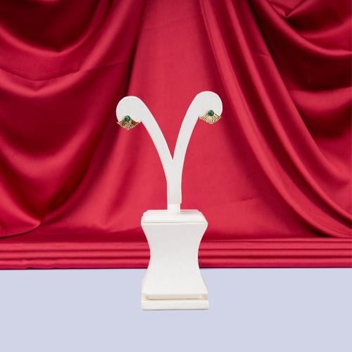 حلق ذهب تصميم بحريني عيار 21 الوزن 1.11 جم