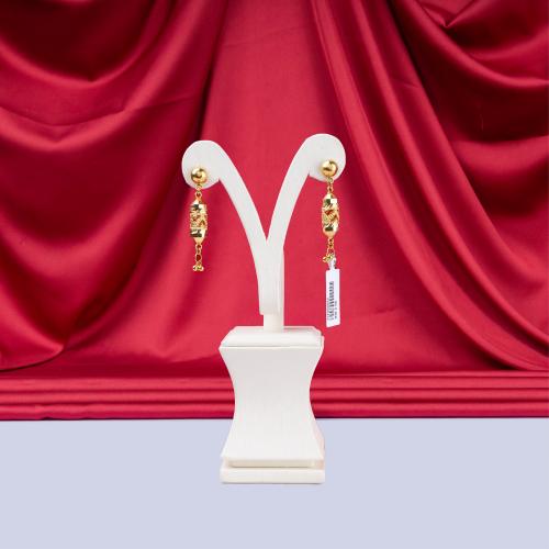 حلق ذهب تصميم بحريني عيار 21 الوزن 5.55 جم