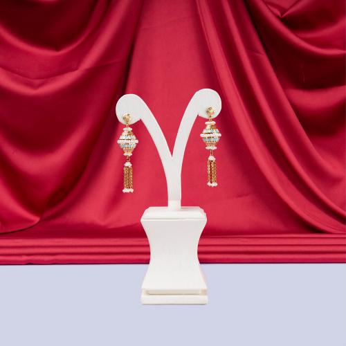 حلق ذهب تصميم بحريني عيار 21 الوزن 10.90 جم