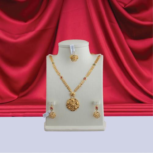 طقم ذهب بحريني عيار 21 الوزن 24.04 جم