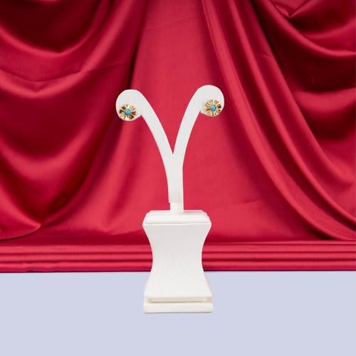 حلق ذهب تصميم بحريني عيار 21 الوزن 1.26 جم