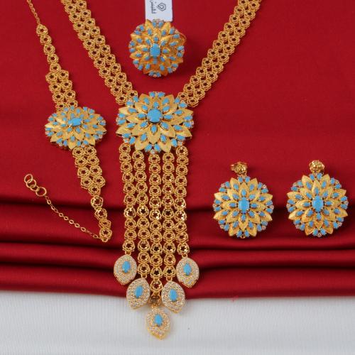 طقم ذهب تصميم فقيش عيار 21 الوزن 49.10 جم