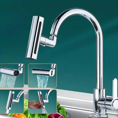 Universal Shower 360 Degree Rotating Adjustable Faucet Extender Aerator 4 Water Outlet Modes for Kitchen Bathroom Sink Washbasin