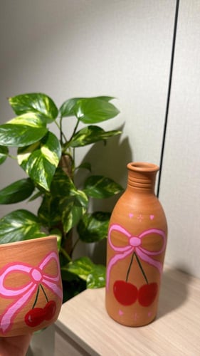 جره مع كوب رسم يدوي شامل التغليف وكرت