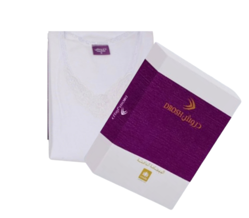 دروش بيجاما نسائي كم طويل ابيض - متوفرة بعدة مقاسا...