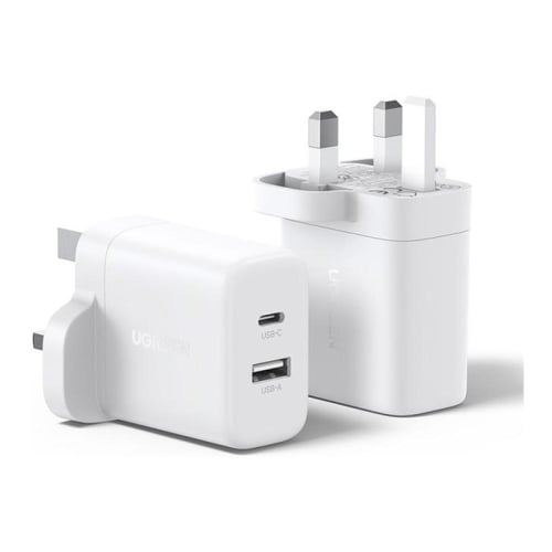 يوجرين - شاحن جداري بمنفذ USB-C ومنفذ USB وبقوة 20...