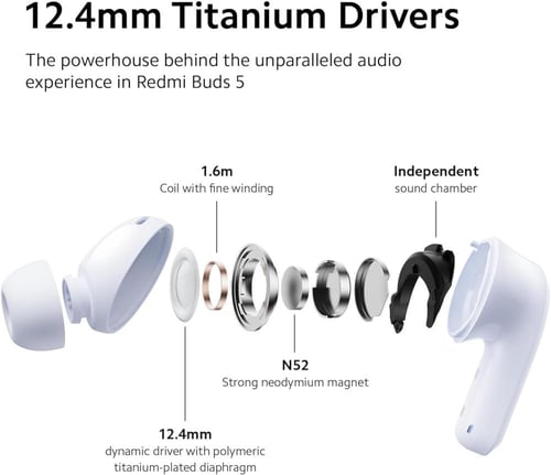ريدمي | سماعات بلوتوث بودز 5 | بميزة إلغاء الضوضاء...