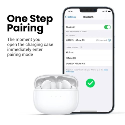 يوجرين - سماعة أذن لاسلكية هاي تون تي 3 مع خاصية إ...