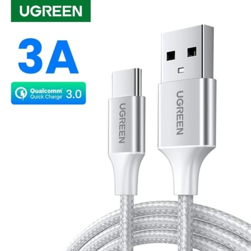 يوجرين -سلك شاحن من USB إلى USB-C مضفر بطول 3 م -...