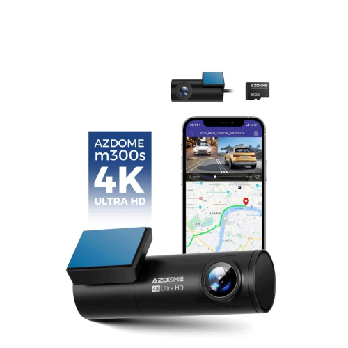 داش كام AZDOME M300S - أمامي وخلفي 4K , مدمجة بتطب...