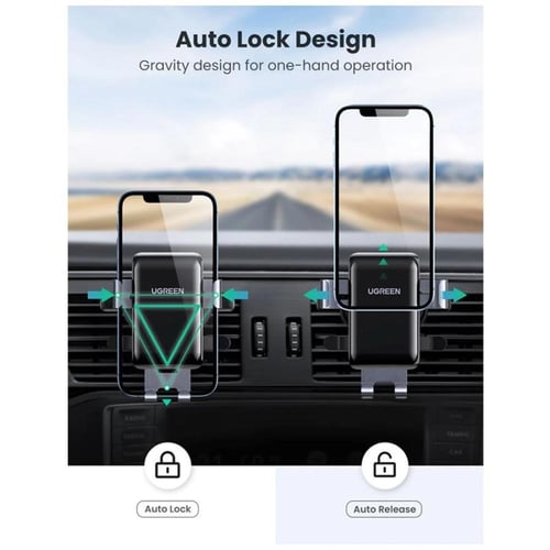 يوجرين -حامل جوال على فتحة مكيف السيارة - أسود