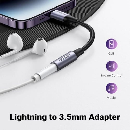 يوجرين - وصلة سماعة للآيفون إلى 3.0 مم منفذ سماعة...