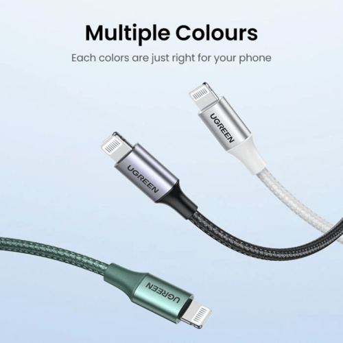 يوجرين -سلك شاحن نايلون مظفر USB-C إلى آيفون بطول...