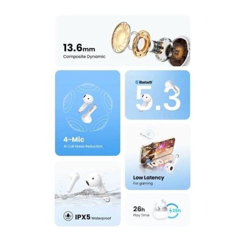 يوجرين-سماعة أذن لاسلكية HiTune H5 مع خاصية إلغاء...