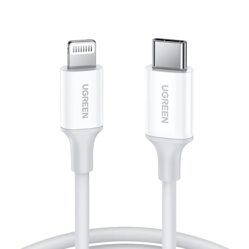 يوجرين-سلك شاحن USB-C إلى آيفون بطول 1 م - أبيض