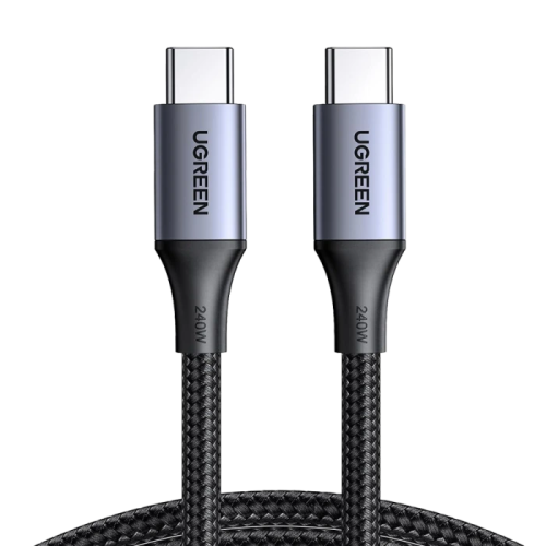 يوجرين -سلك شاحن سريع من USB-C إلى USB-C مظفر بطول...