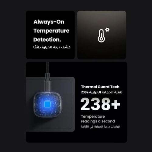 يوجرين - شاحن جداري نيكسود GaN بمنفذ USB-C ومنفذ U...