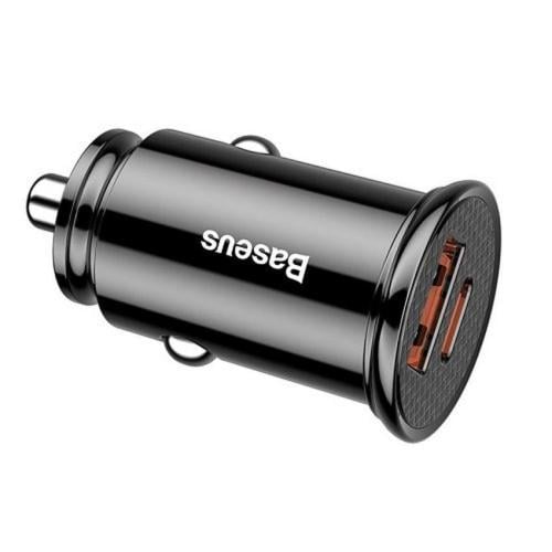 بيسوس- شاحن سيارة 30 واط، يو أس بي أيه + يو أس بي...