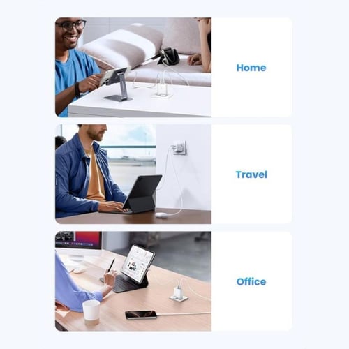 يوجرين - شاحن جداري بمنفذ USB-C ومنفذ USB وبقوة 20...