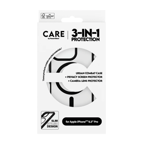 بانزر جلاس-بكج حماية CARE فلاقشيب 3 في 1 ايفون 16...