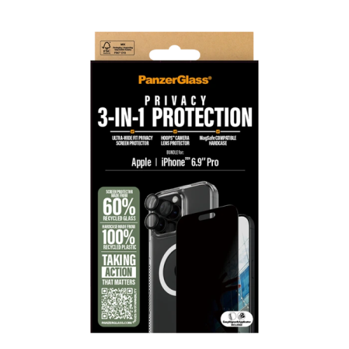 بانزر جلاس-SAFE بكج حماية 3 في 1 ايفون 16 برو ماكس...