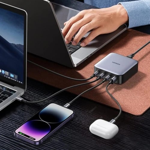 يوجرين -شاحن مكتبي نيكسود بثلاث منافذ PD وبمنفذ US...