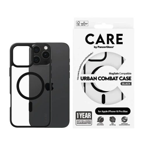 بانزر جلاس-كفر حماية ايفون 16 برو ماكس CARE يدعم ت...