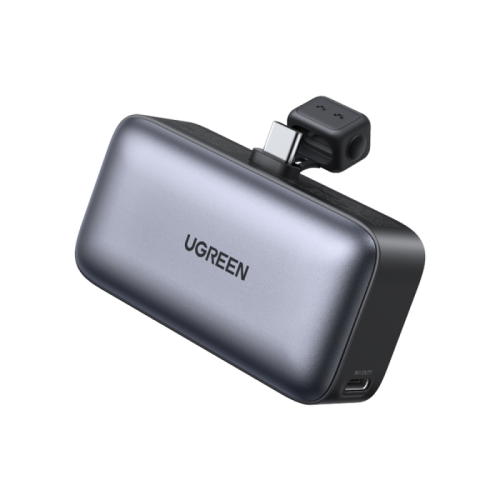 يوجرين - شاحن متنقل بـUSB-C مدمج ومنفذ USB-C بسعة...