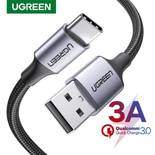 يوجرين -سلك شاحن من USB إلى USB-C مضفر بطول 2 م -...