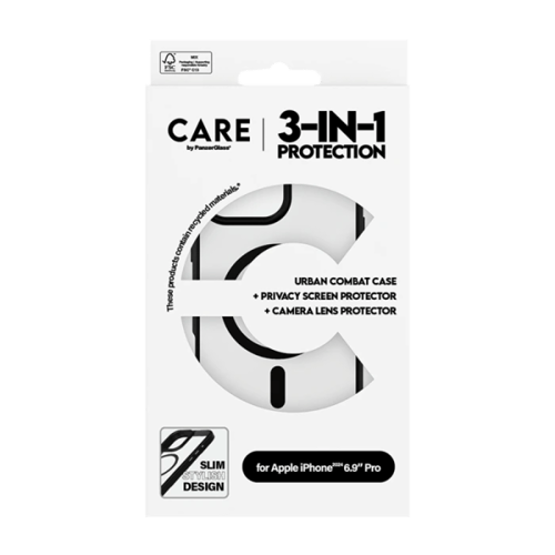بانزر جلاس-ببكج حماية CARE فلاقشيب 3 في 1 ايفون 16...