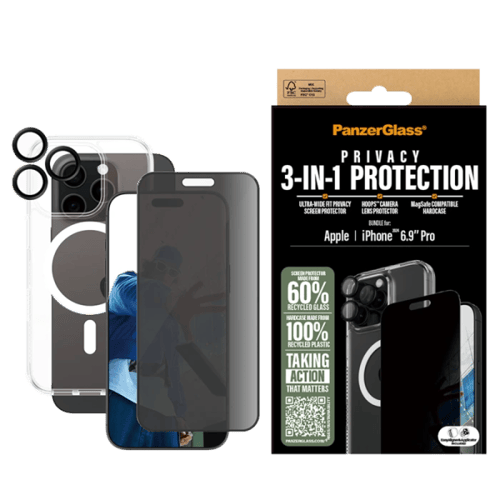 بانزر جلاس-SAFE بكج حماية 3 في 1 ايفون 16 برو ماكس...