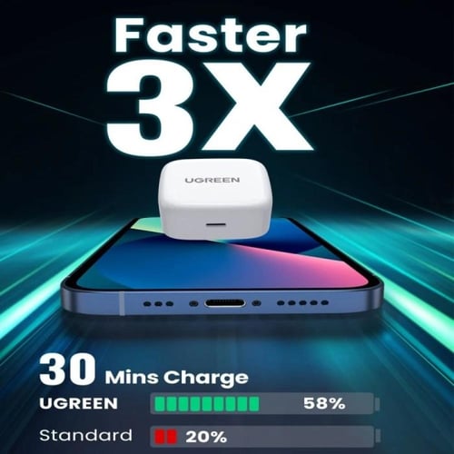 يوجرين - شاحن جداري بمنفذ PD شحن سريع بقوة 20 واط...