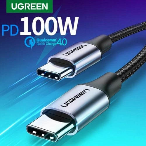 يوجرين -سلك شاحن من USB-C إلى USB-C مضفر بطول 3 م