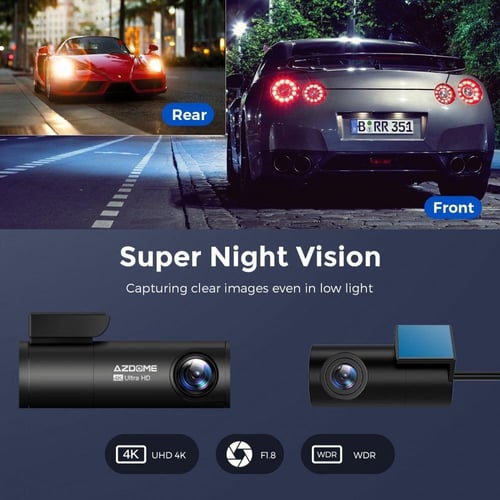 داش كام AZDOME M300S - أمامي وخلفي 4K , مدمجة بتطب...