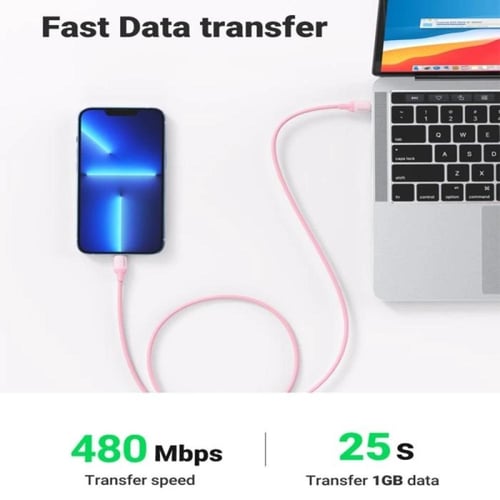 يوجرين - سلك شاحن من USB-C إلى آيفون سيلكون بطول 1...