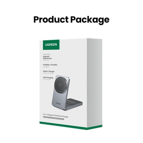 يوجرين - شاحن لاسلكي 2 في 1 بمنصتين شحن وقابل للطي...