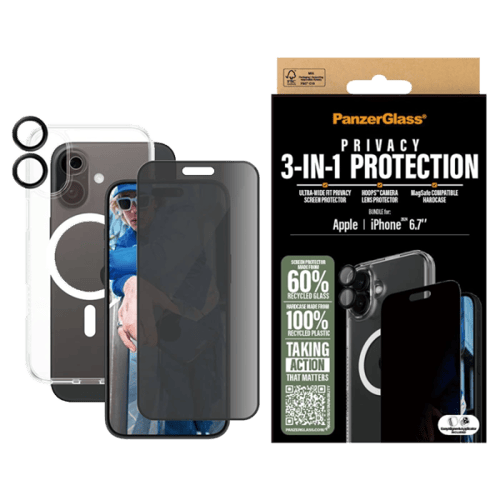 بانزر جلاس-SAFE بكج حماية 3 في 1 ايفون 16 بلس - شا...