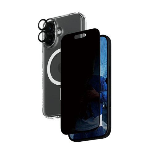 بانزر جلاس- بكج حماية SAFE 3 في 1 ايفون 16 برو - ش...