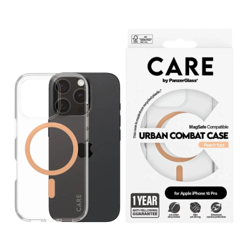 بانزر جلاس-كفر حماية ايفون 16 برو CARE مع حامل و ي...