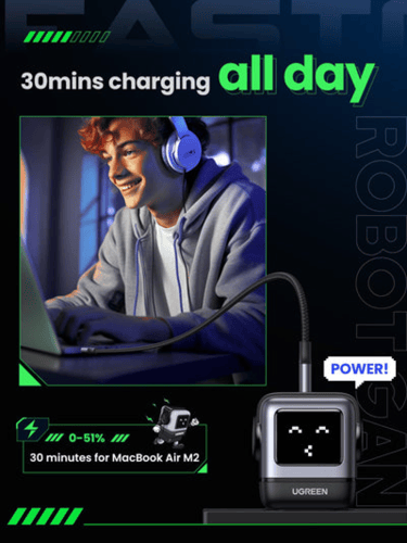 يوقرين | شاحن جداري بقوة 65 واط نيكسود GaN روبوت ب...