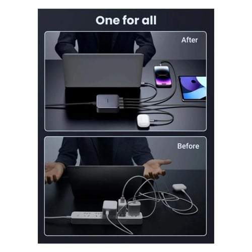 يوجرين -شاحن مكتبي نيكسود بثلاث منافذ PD وبمنفذ US...