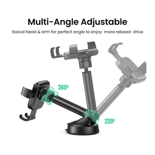 يوجرين - حامل جوال جرافيتي مع كوب شفط - أسود