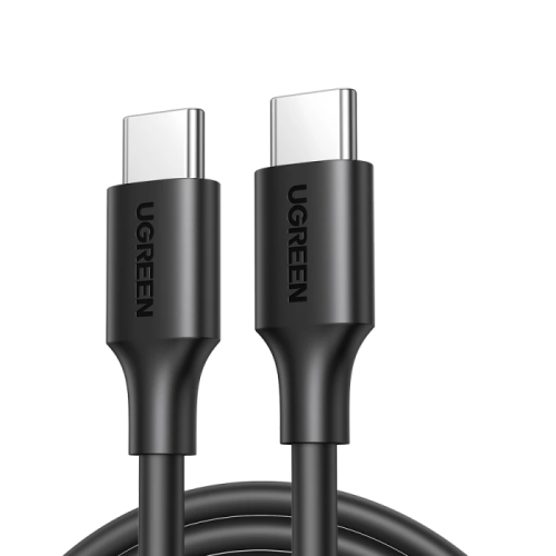 يوجرين -سلك شاحن USB-C إلى USB-C بطول 1 م - أسود