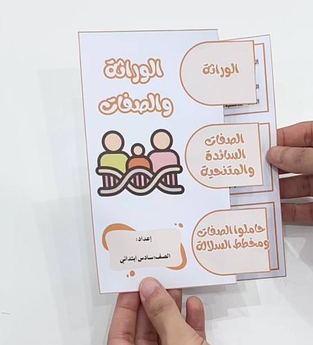 مطوية الوراثة والصفات- علوم صف سادس ابتدائي